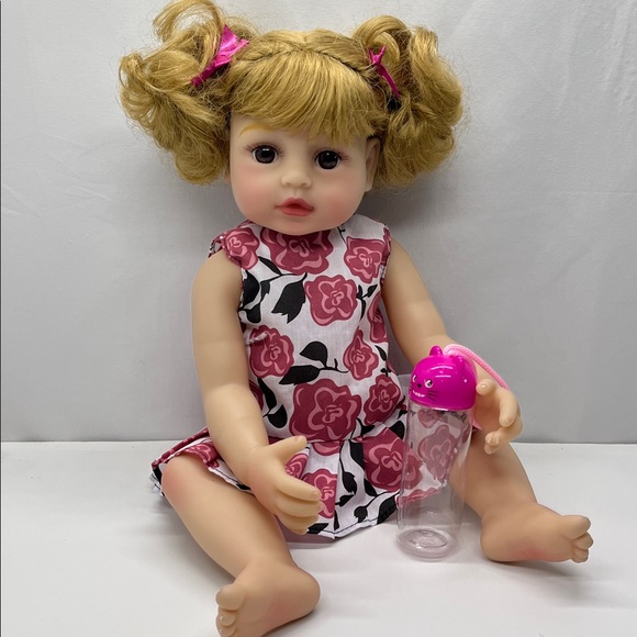 Reborn Adorable Doll with Pink Floral Dress - Picture 7 of 11